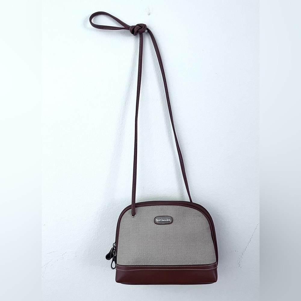 Esprit Vintage 80’s Tan and Brown Crossbody Bag Classic Timeless Style